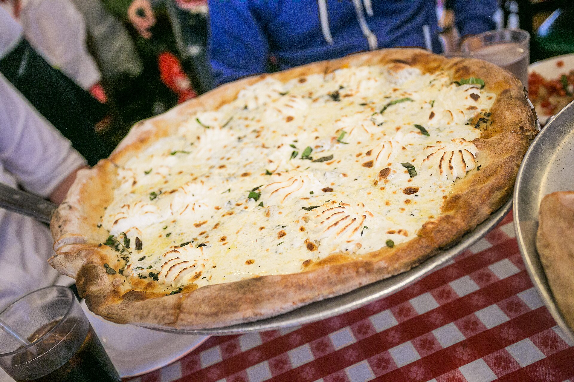 White pizza bianca with ricotta